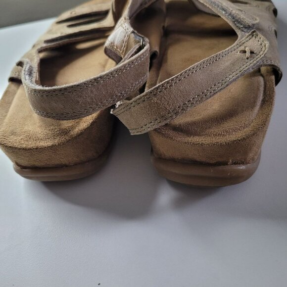 Cobbie Cuddlers Sandals Adjustable Strap Short‎ Wedge Brown Suade Womens 9 - Picture 3 of 11